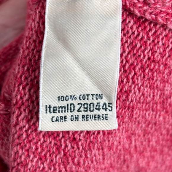 LL Bean Cable Knit Cardigan Sweater XL Pink Button Up Granny Fisherman Cottage - Picture 6 of 11